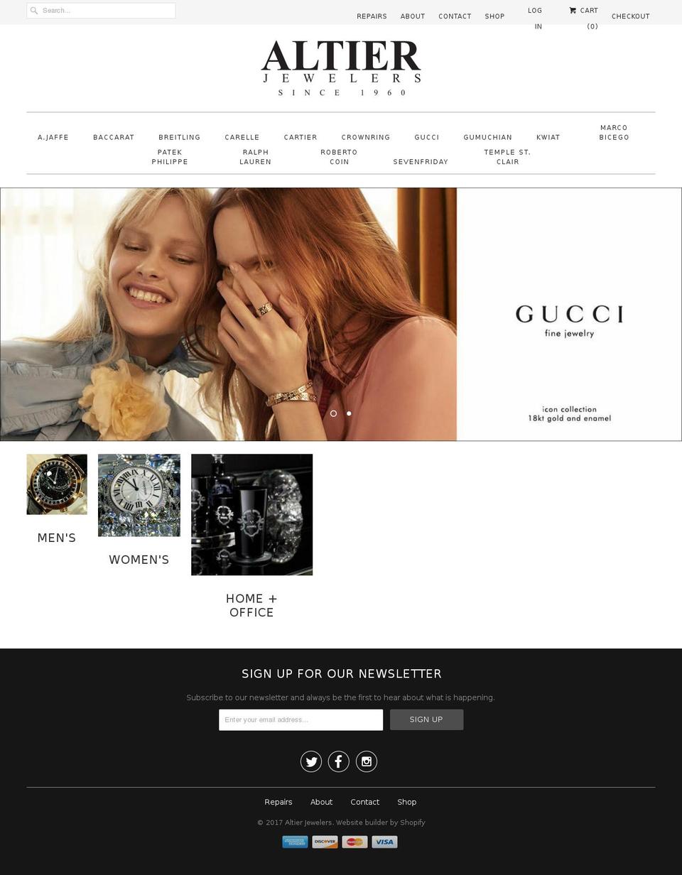 altierjewelers.com shopify website screenshot