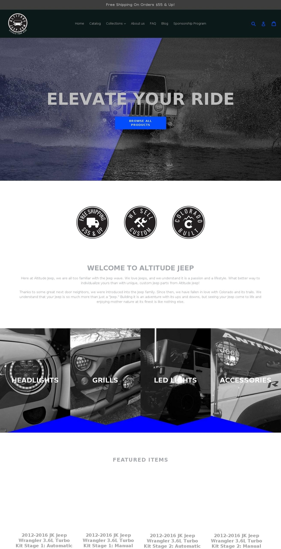 altitude4x4.com shopify website screenshot