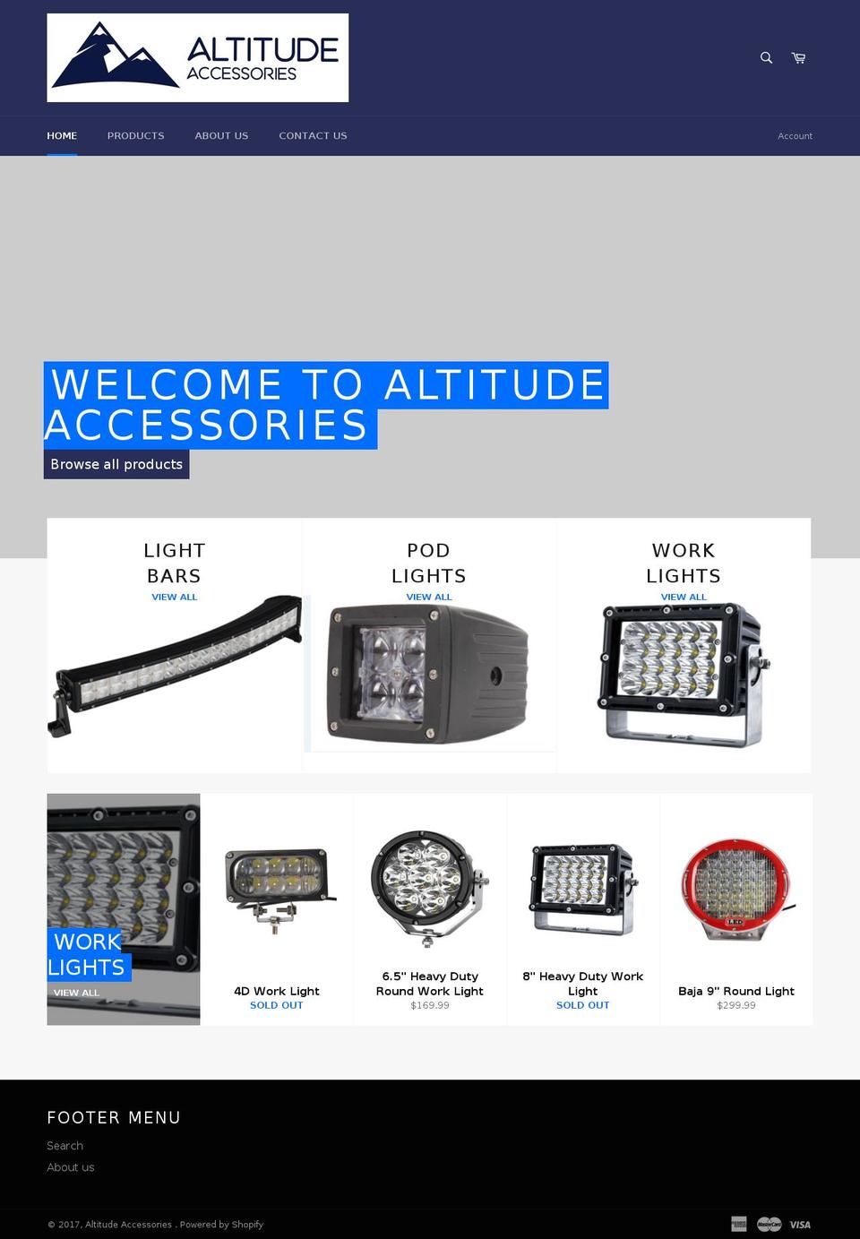 altitudeaccessories.com shopify website screenshot