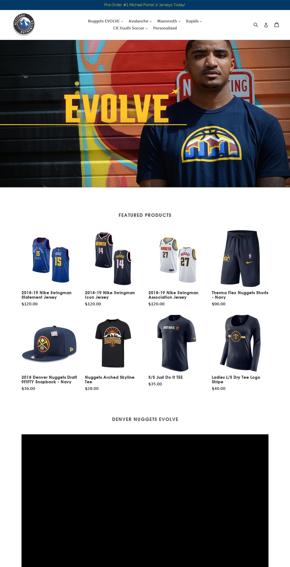 altitudeauthentics.com shopify website screenshot
