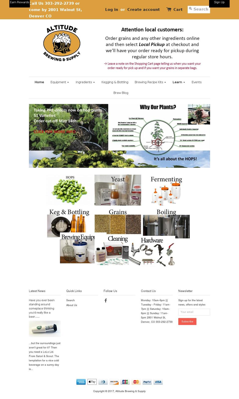 altitudebrew.com shopify website screenshot