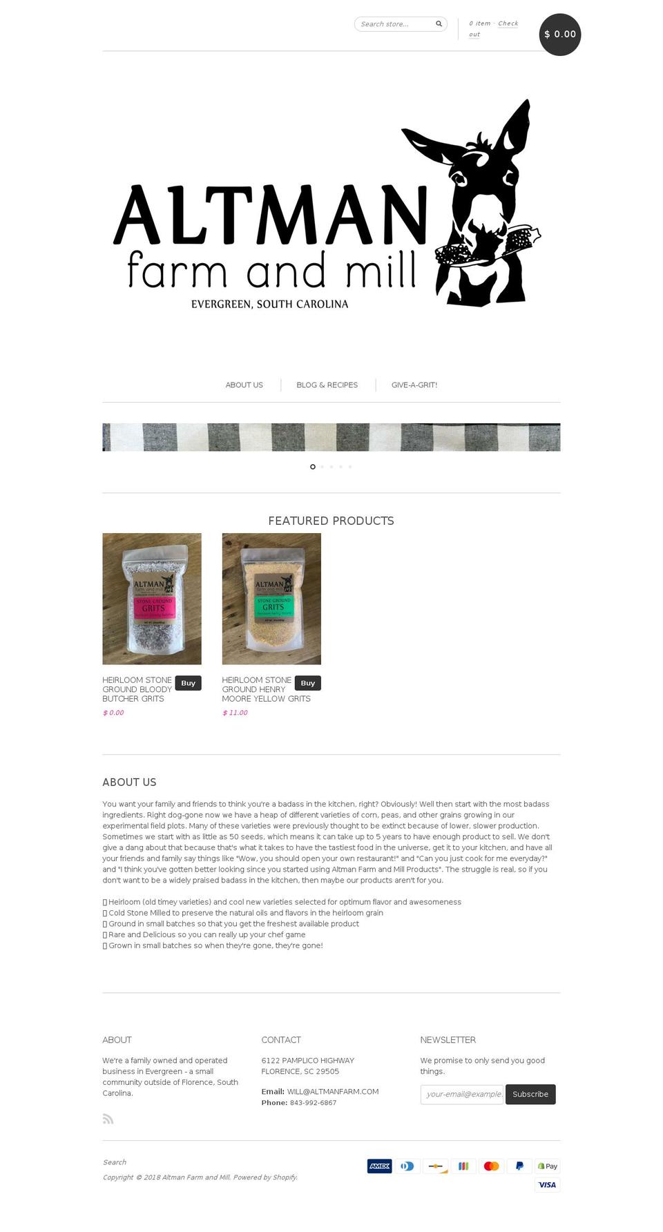 altmanranch.com — Shopify storefront screenshot