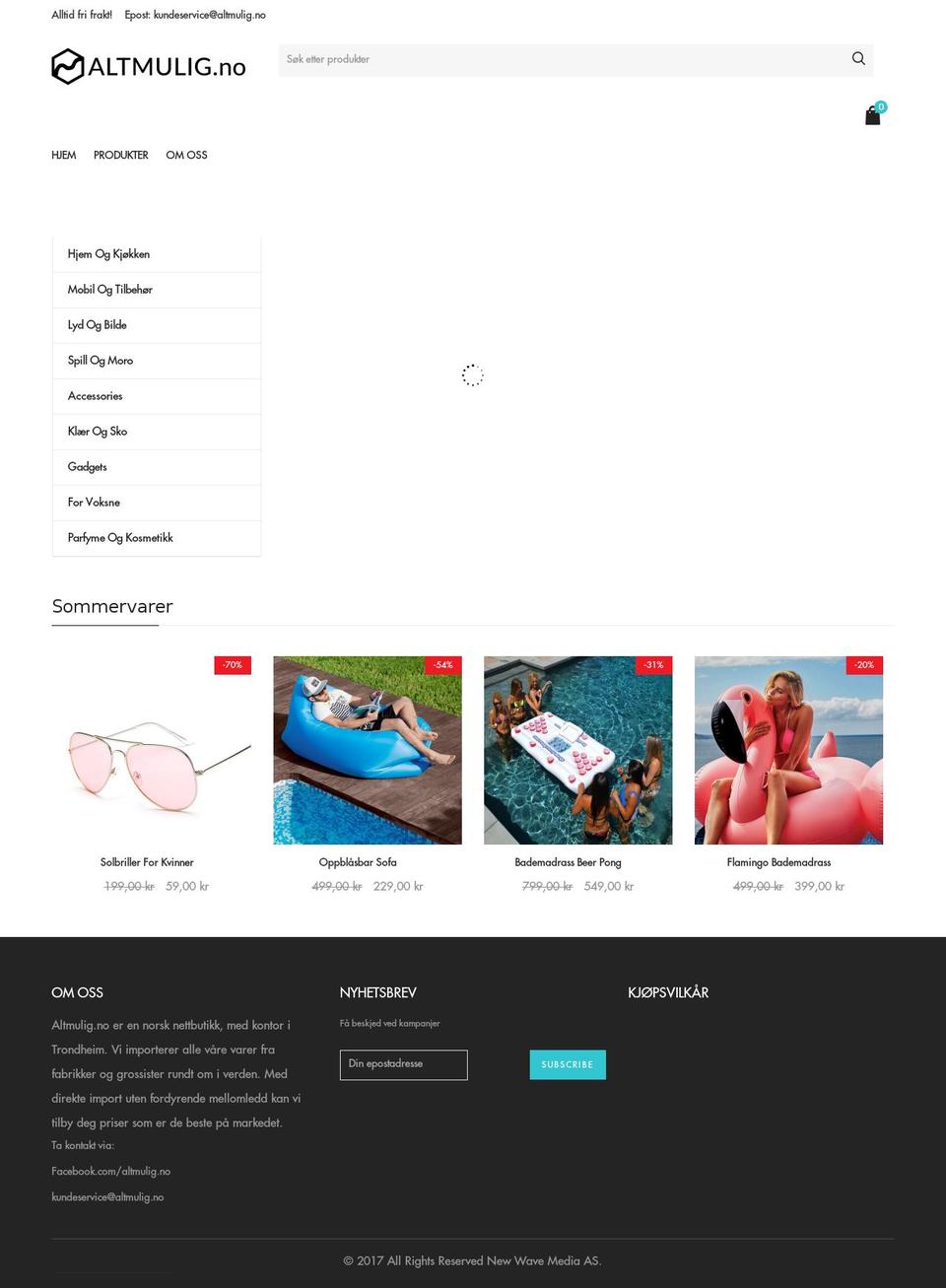 altmulig.no shopify website screenshot