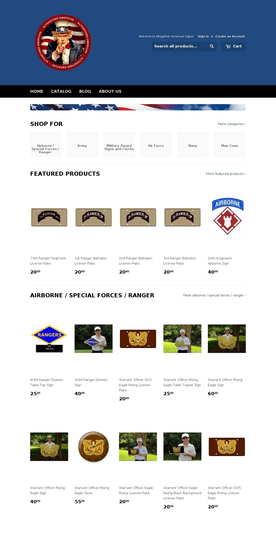 altogetheramerican.com shopify website screenshot