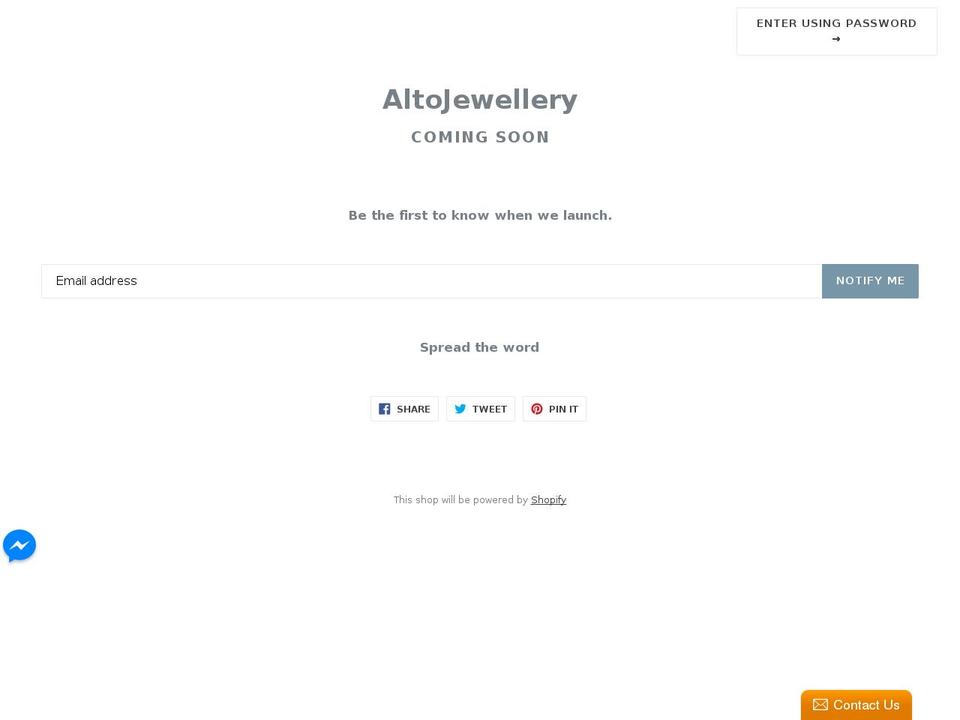 altojewellery.com — Shopify storefront screenshot
