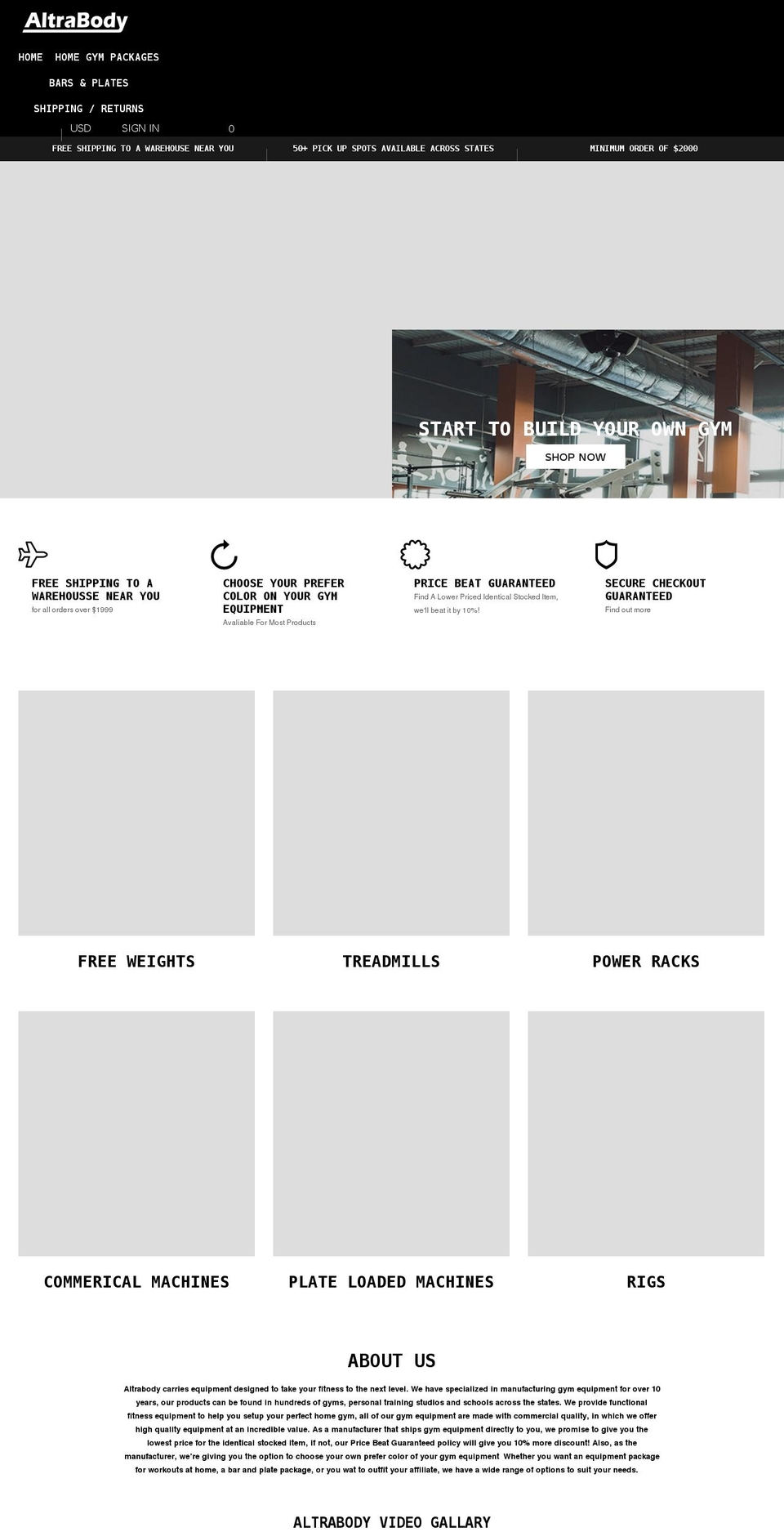 altrabody.com shopify website screenshot
