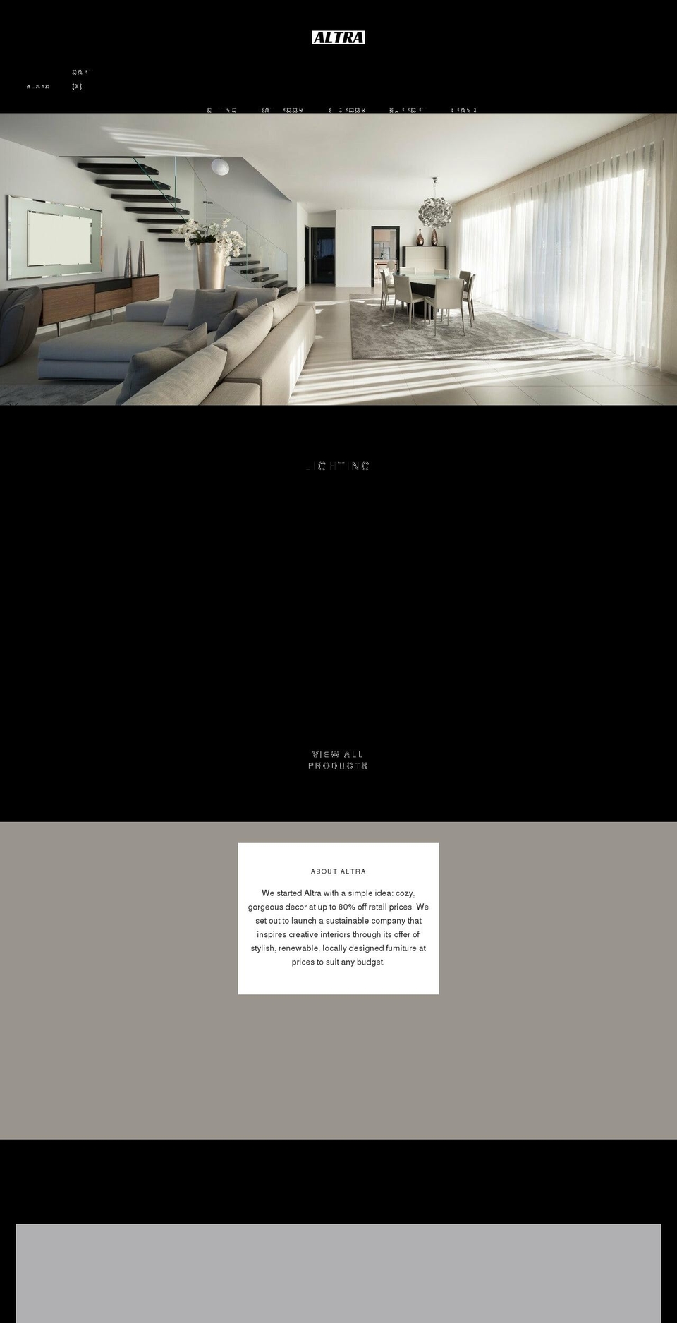 altradecor.com shopify website screenshot