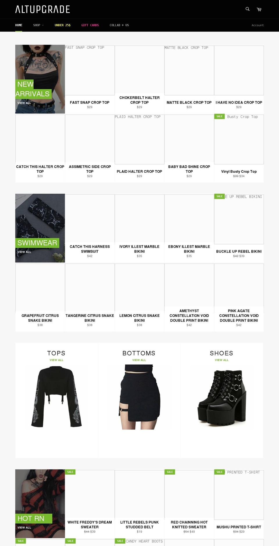 altupgrade.com shopify website screenshot