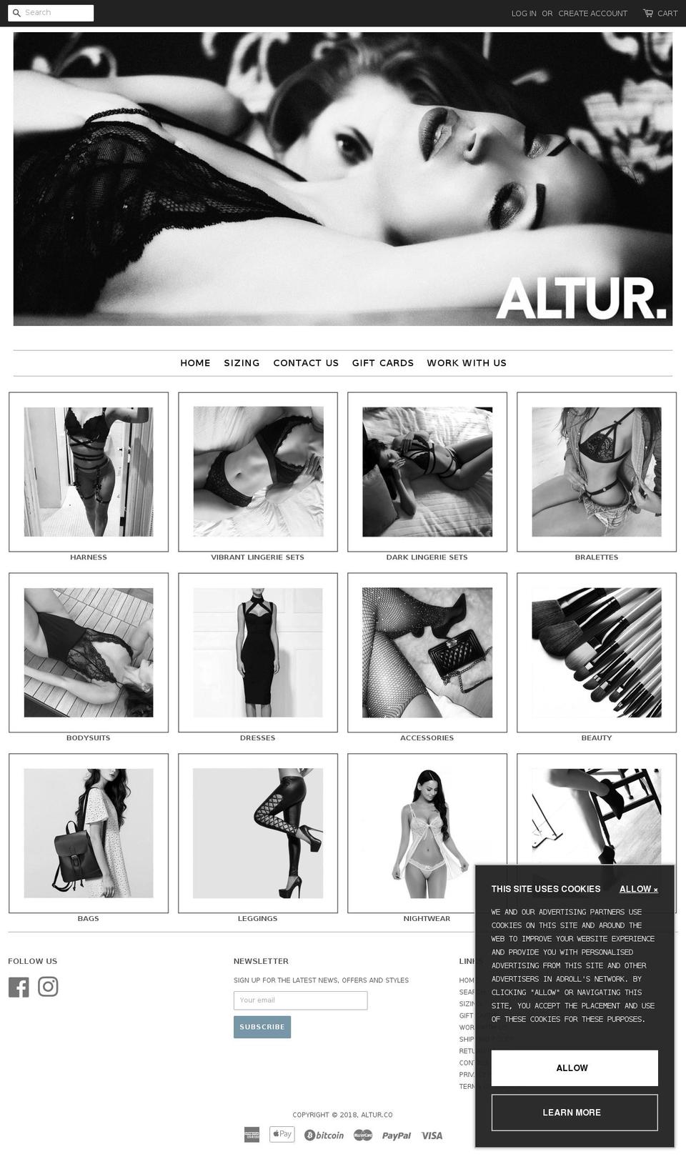 altur-co.myshopify.com shopify website screenshot