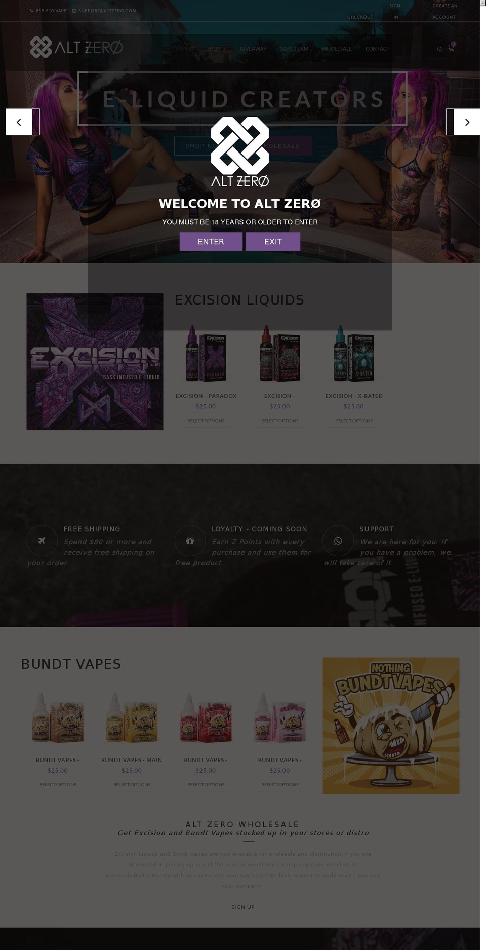 altzero.com shopify website screenshot