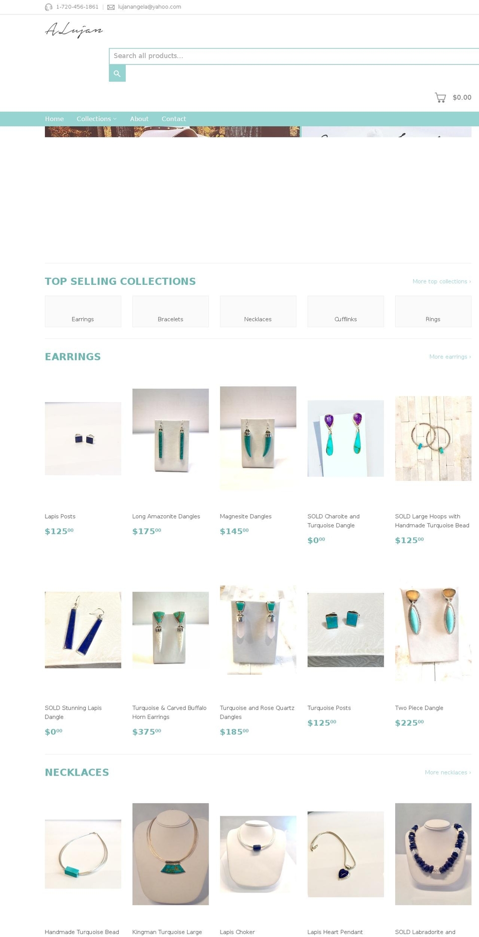 alujanjewelry.com — Shopify storefront screenshot