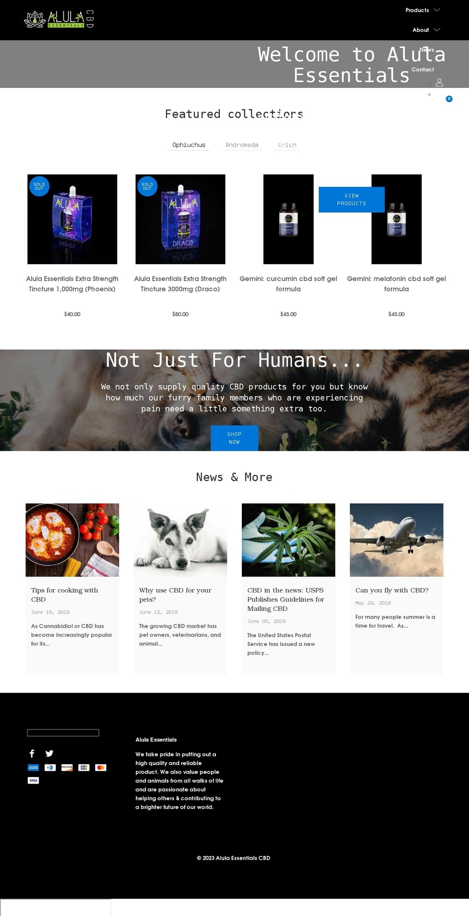 alulaessentials.com shopify website screenshot