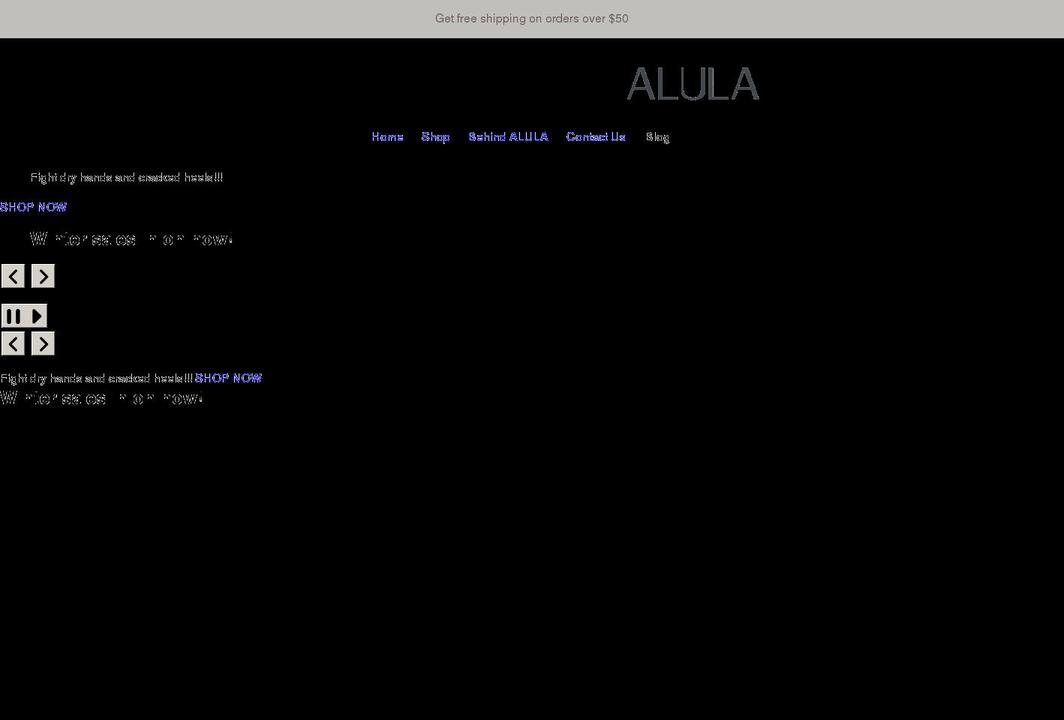 alulaskincare.com shopify website screenshot