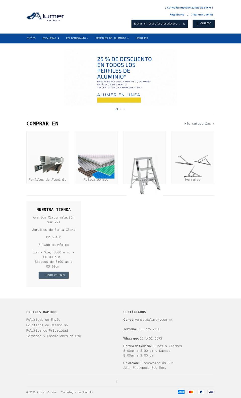 alumer-online.myshopify.com shopify website screenshot