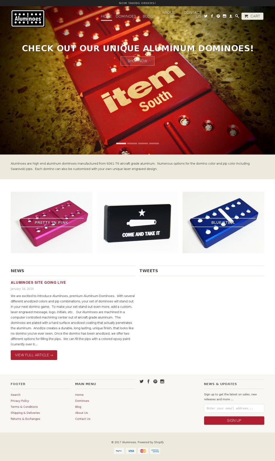 aluminoes.com shopify website screenshot