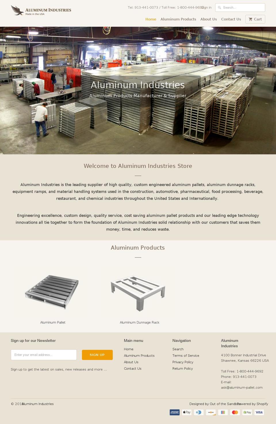 aluminum-industries.com — Shopify storefront screenshot