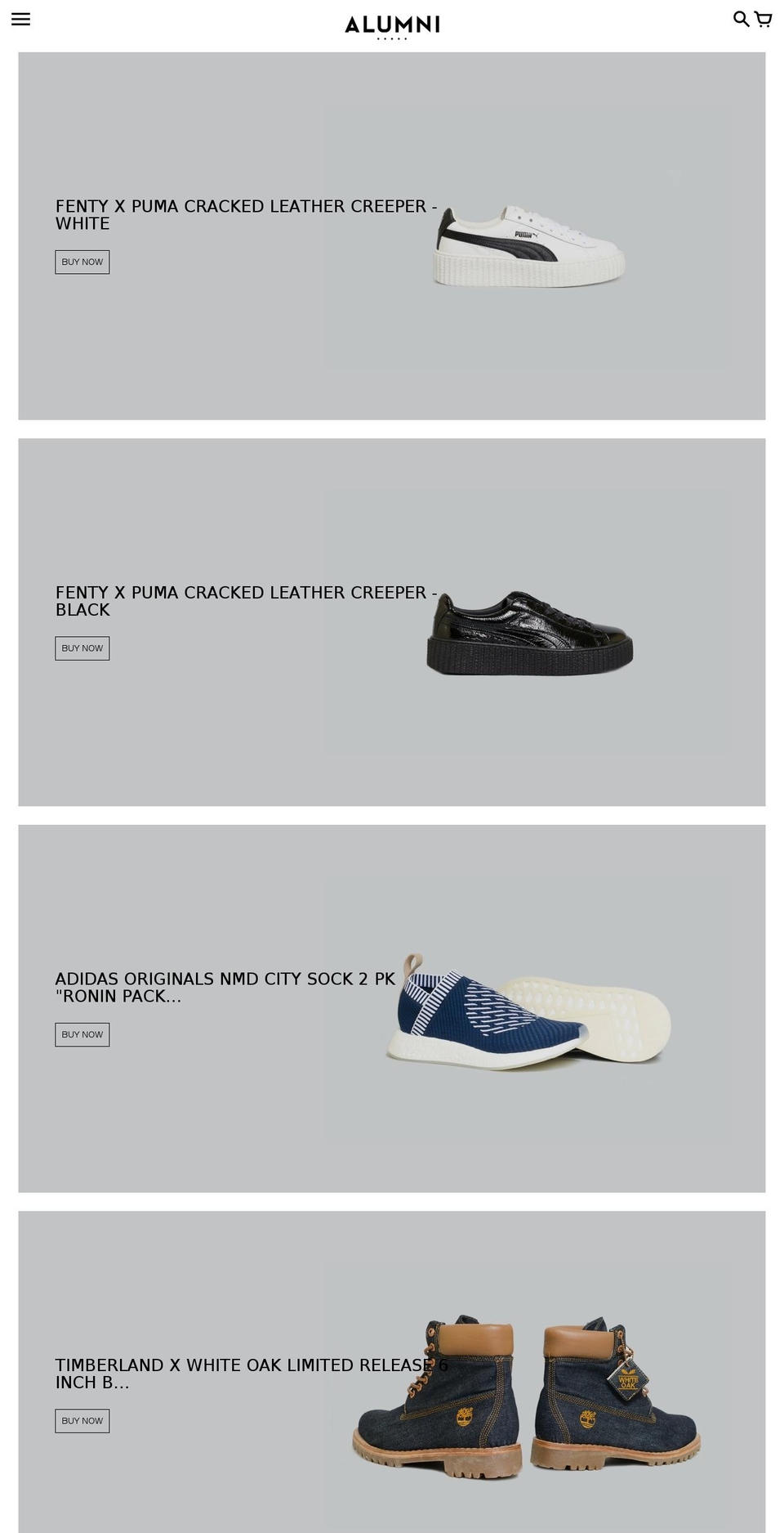 alumniofny.com shopify website screenshot