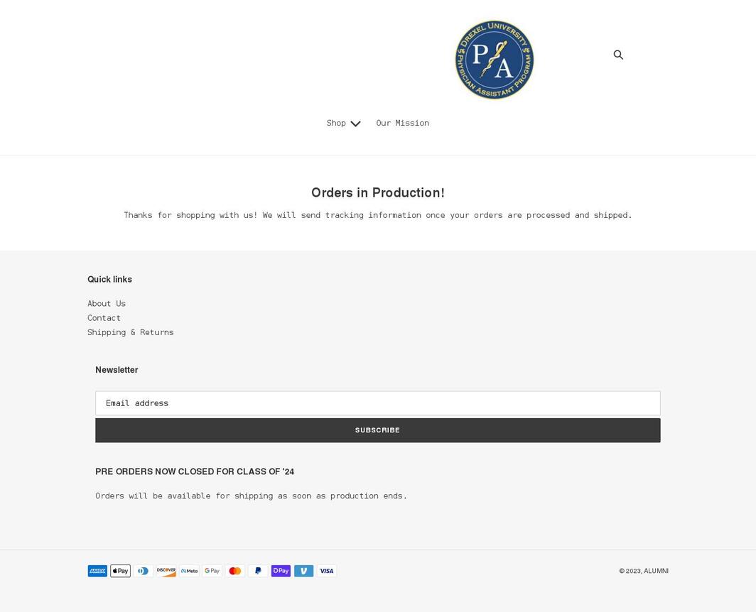 alumnivintage.com shopify website screenshot