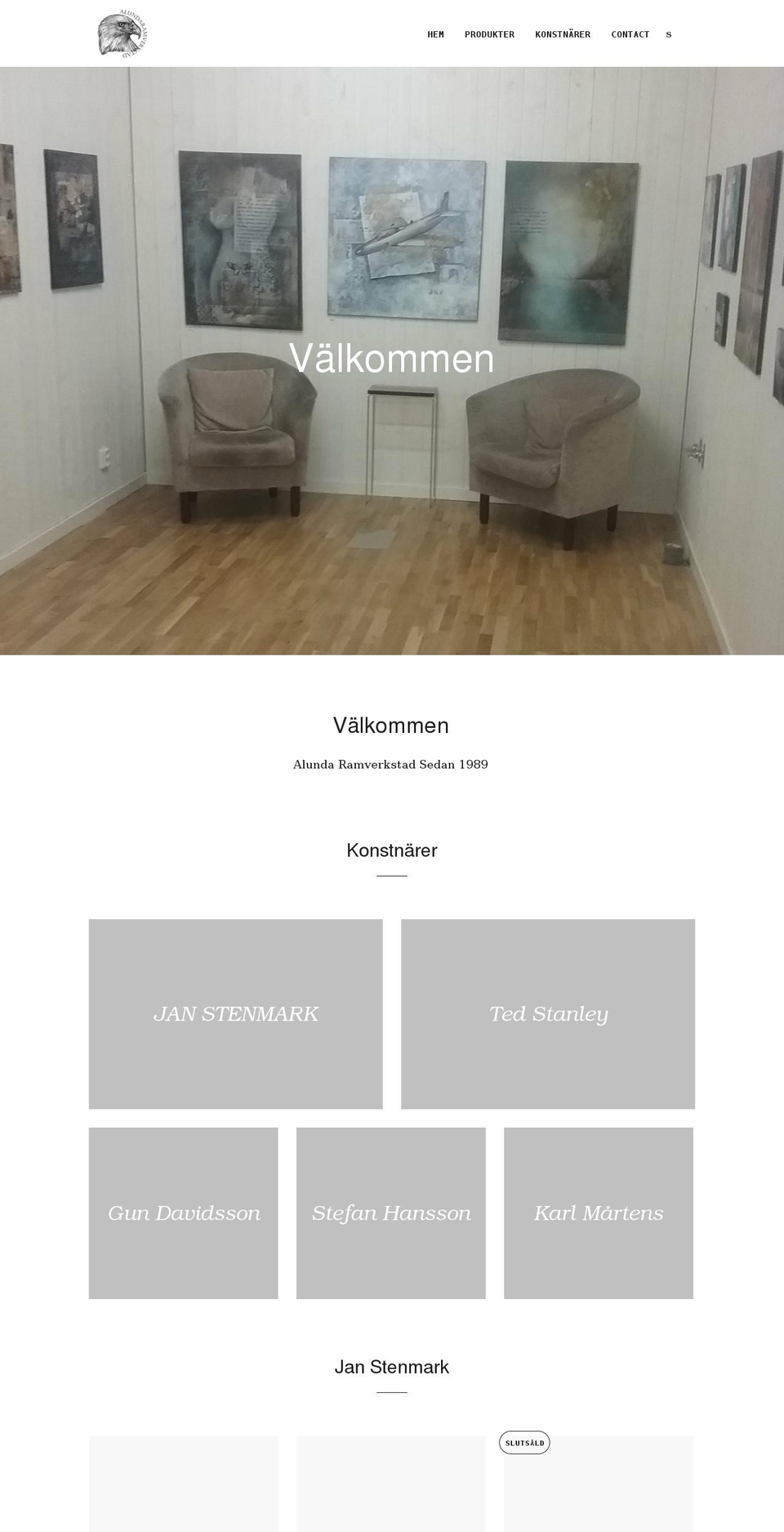 alundaramverkstad.se shopify website screenshot