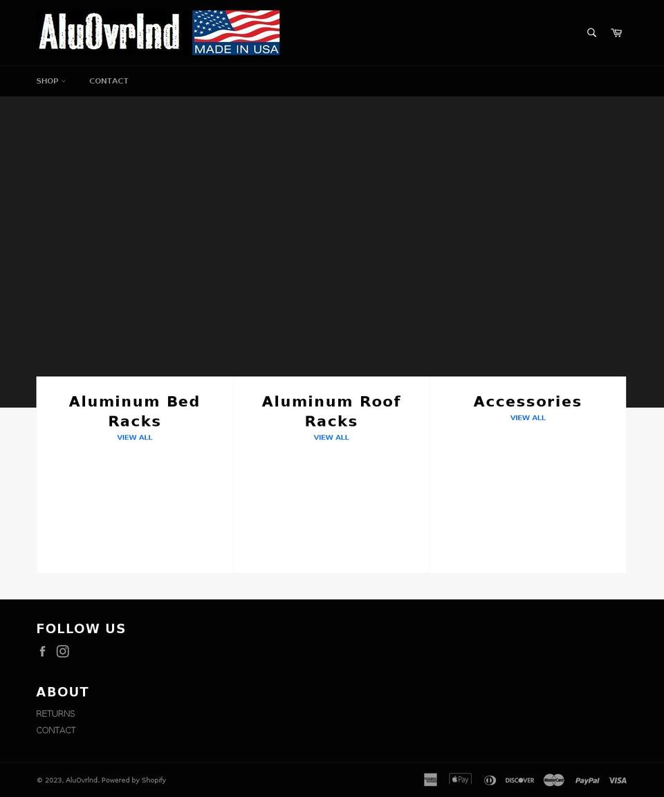 aluovrlnd.com — Shopify storefront screenshot