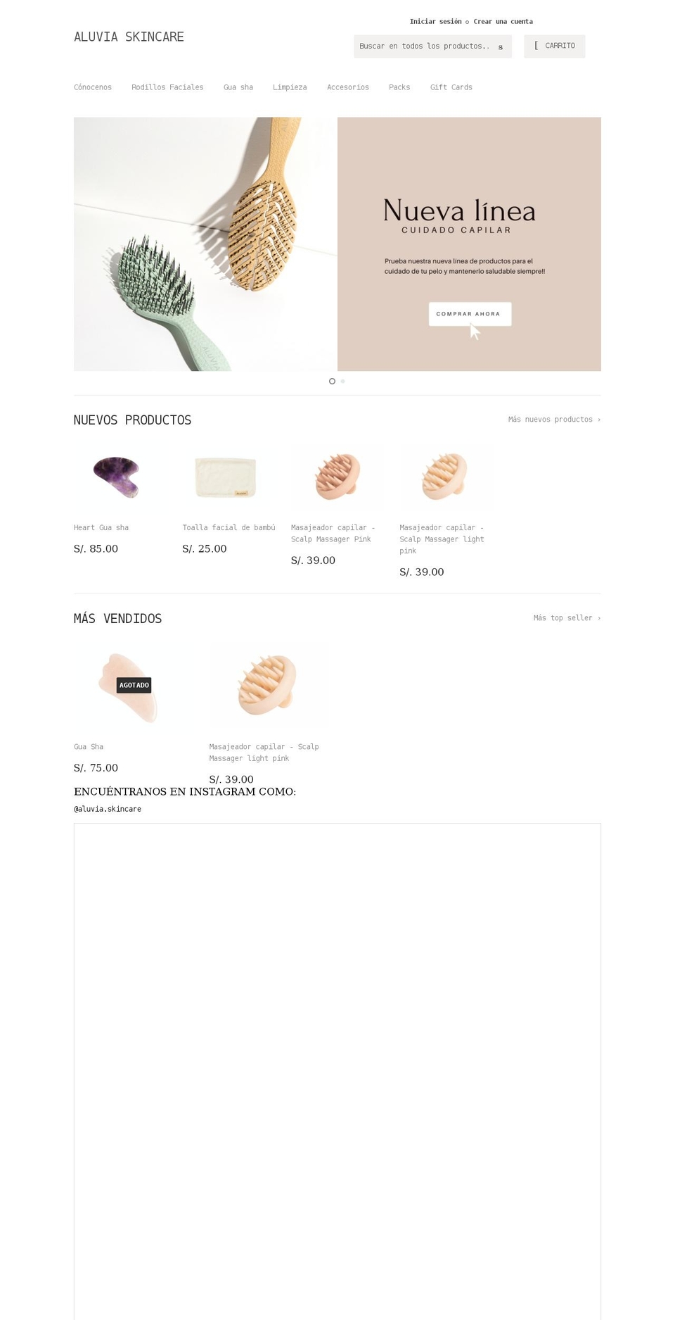 aluvia.pe shopify website screenshot