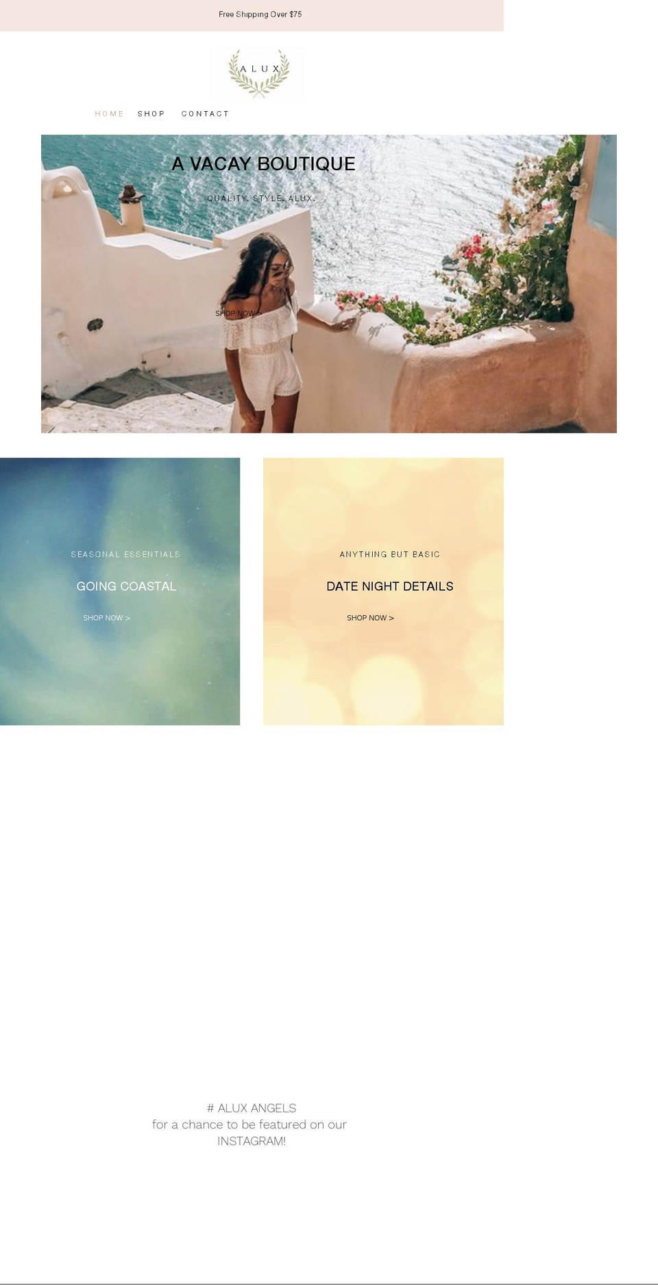 aluxcollection.com — Shopify storefront screenshot