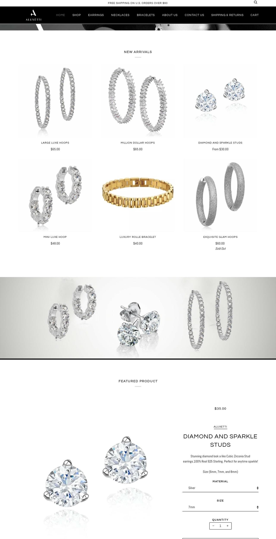 aluxetti.com shopify website screenshot