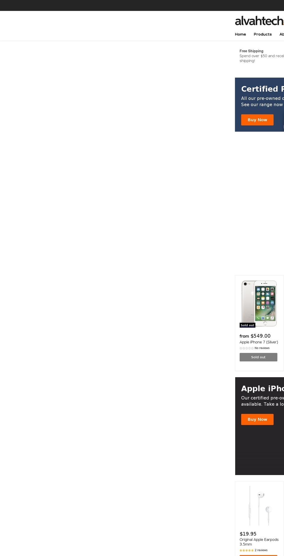 alvahtech.com — Shopify storefront screenshot