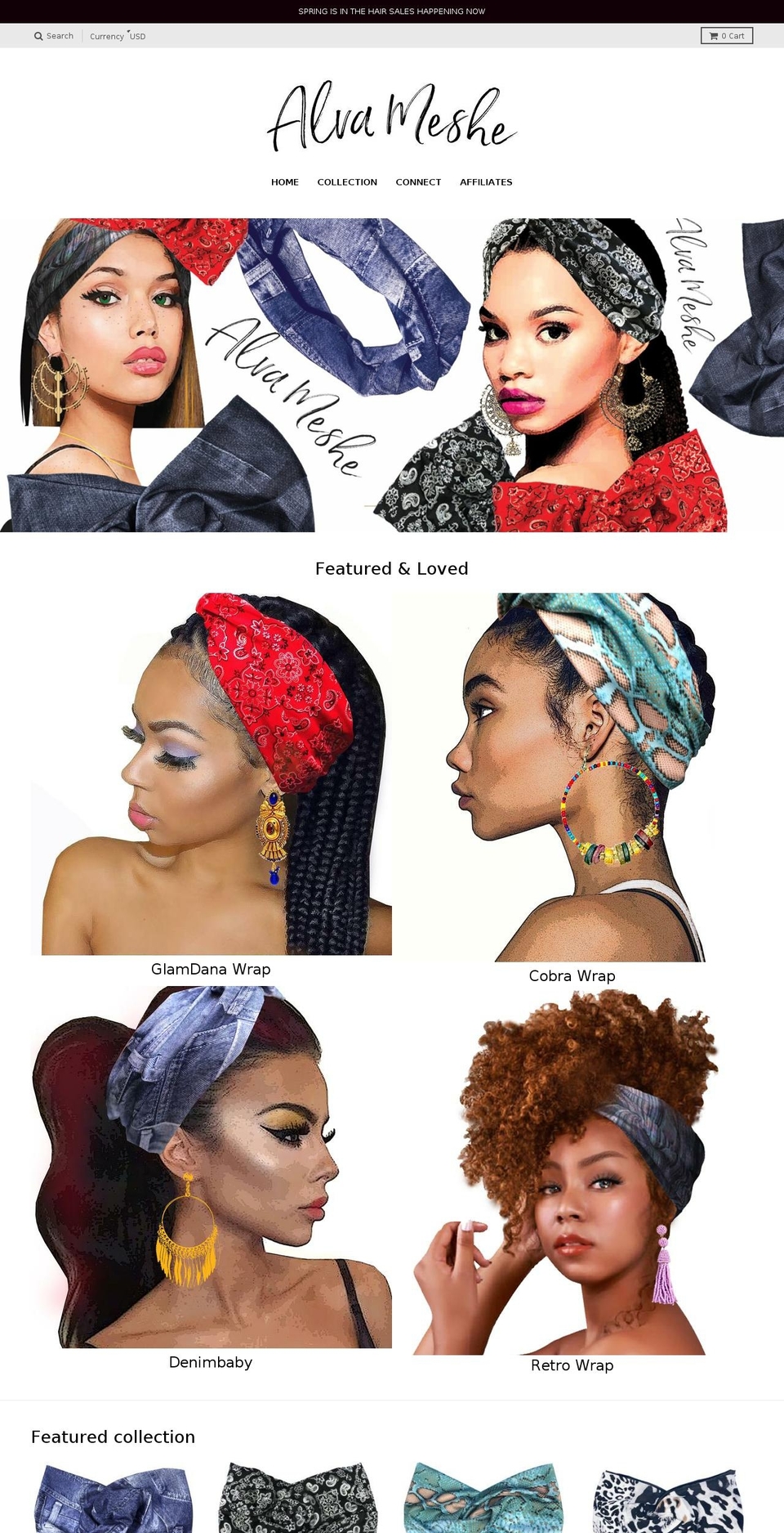 alvameshe.com shopify website screenshot