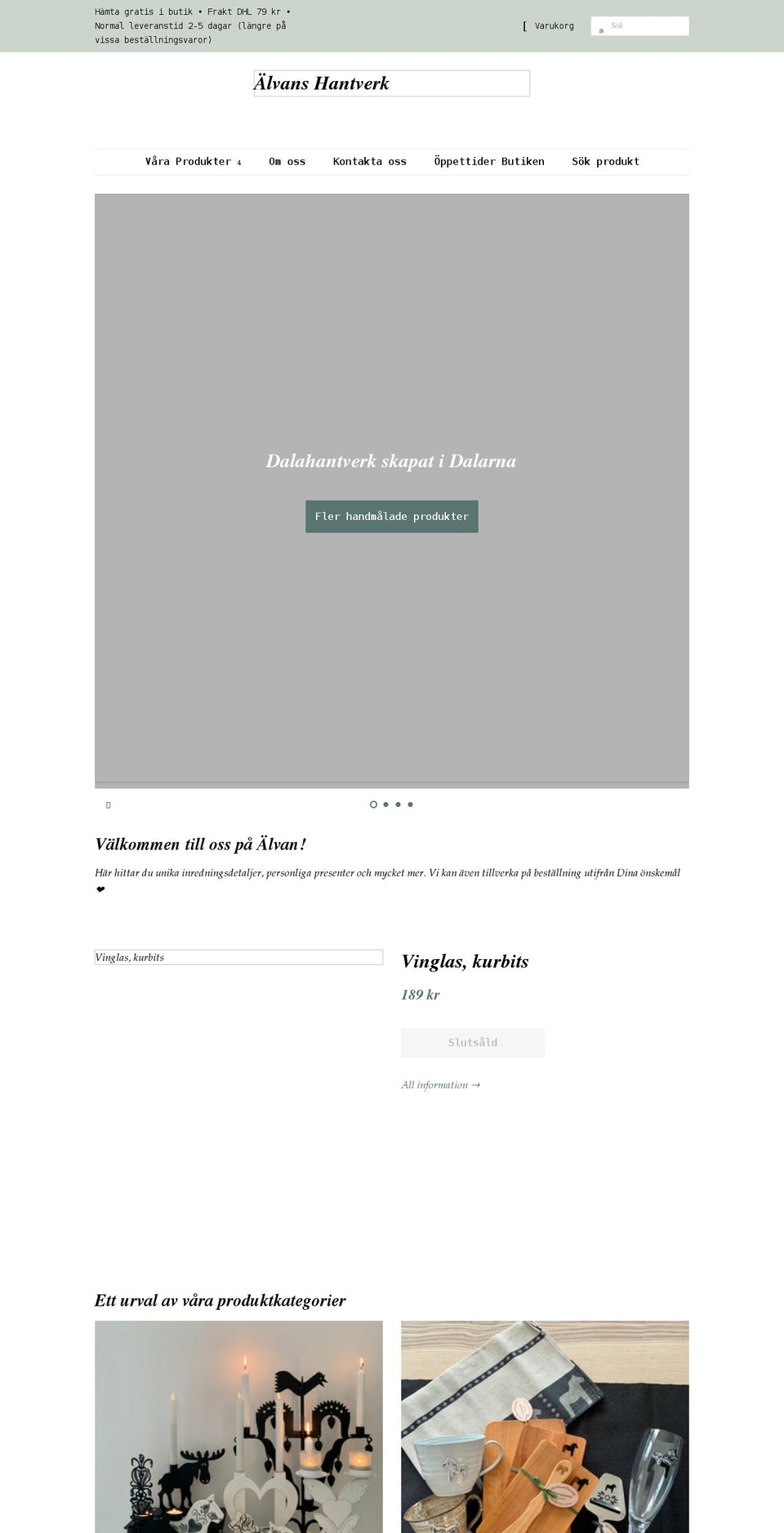 alvan.se shopify website screenshot