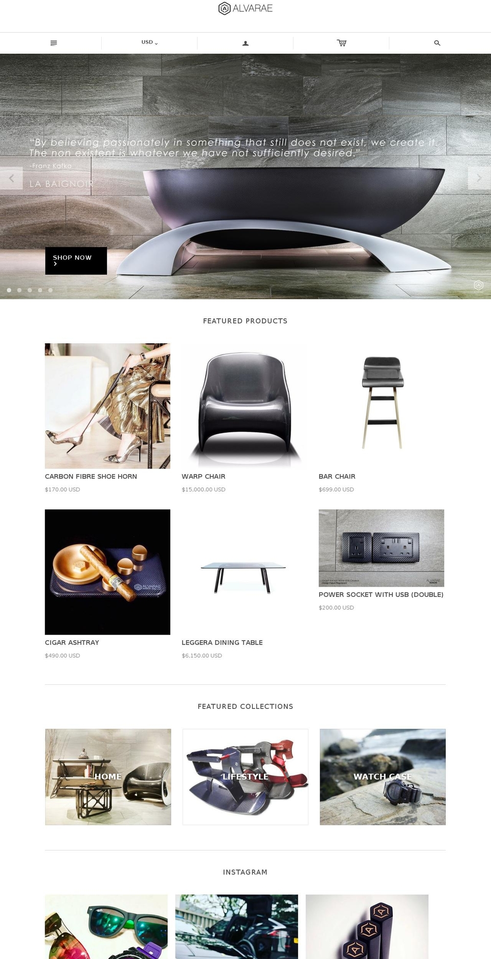 alvarae.com shopify website screenshot