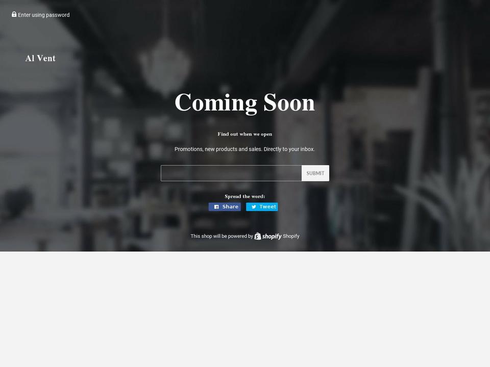 alvent.store shopify website screenshot