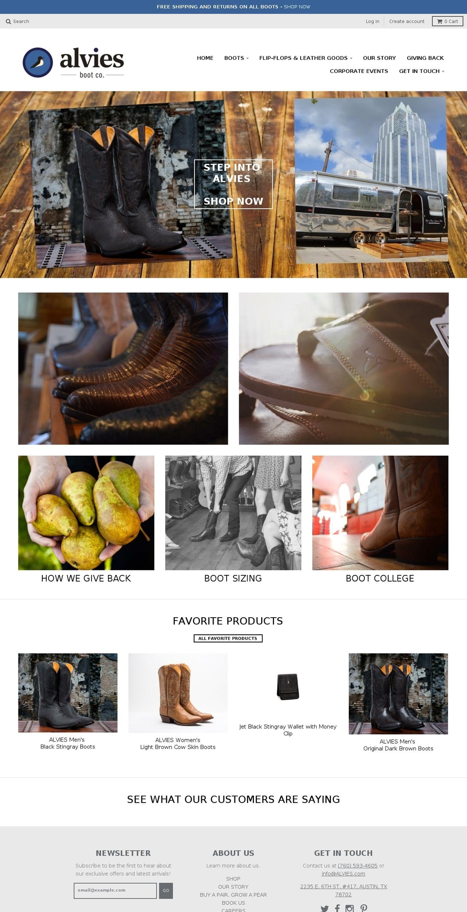 Alvies Website Shopify theme site example alvieboots.com