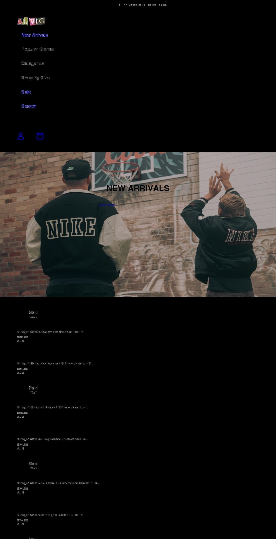 alvtg.com shopify website screenshot