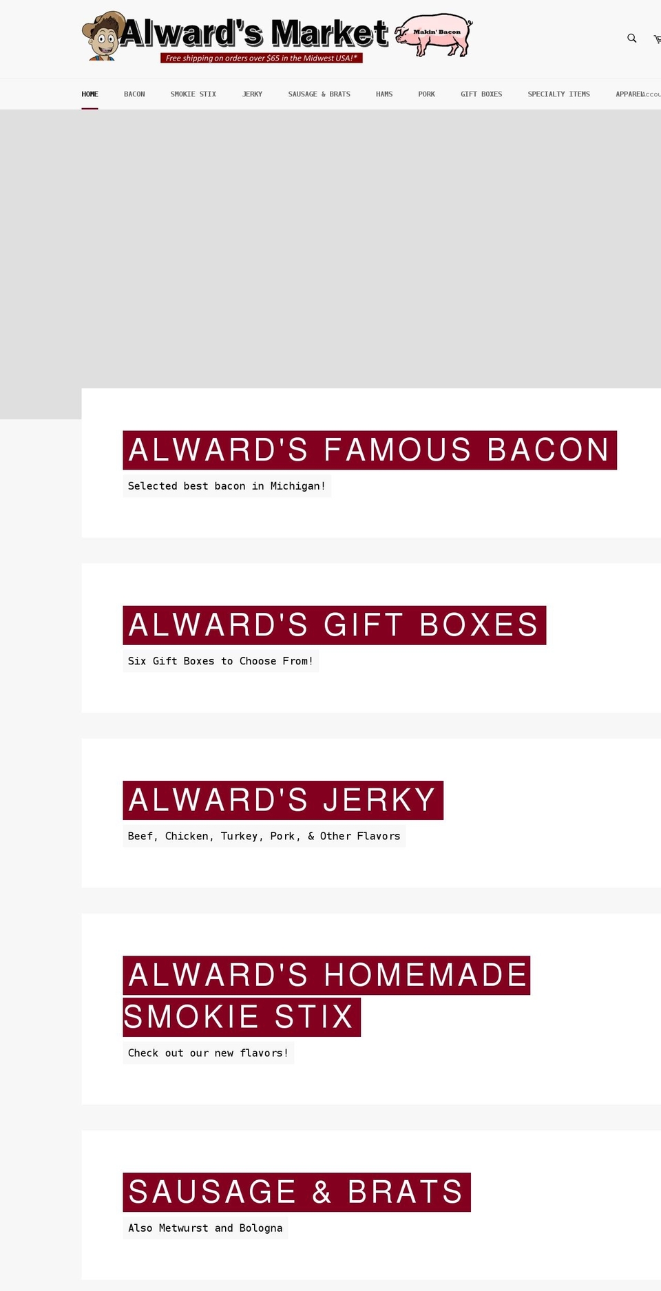 alwardsmarket.com shopify website screenshot