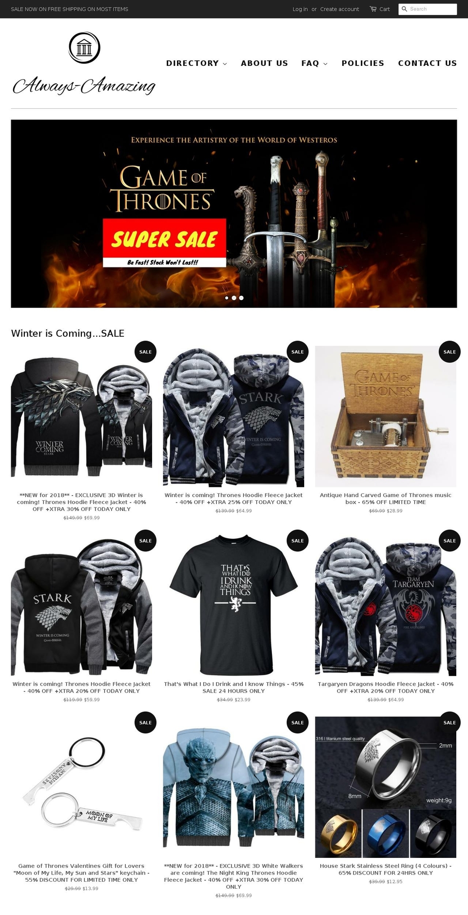 always-amazing.com — Shopify storefront screenshot