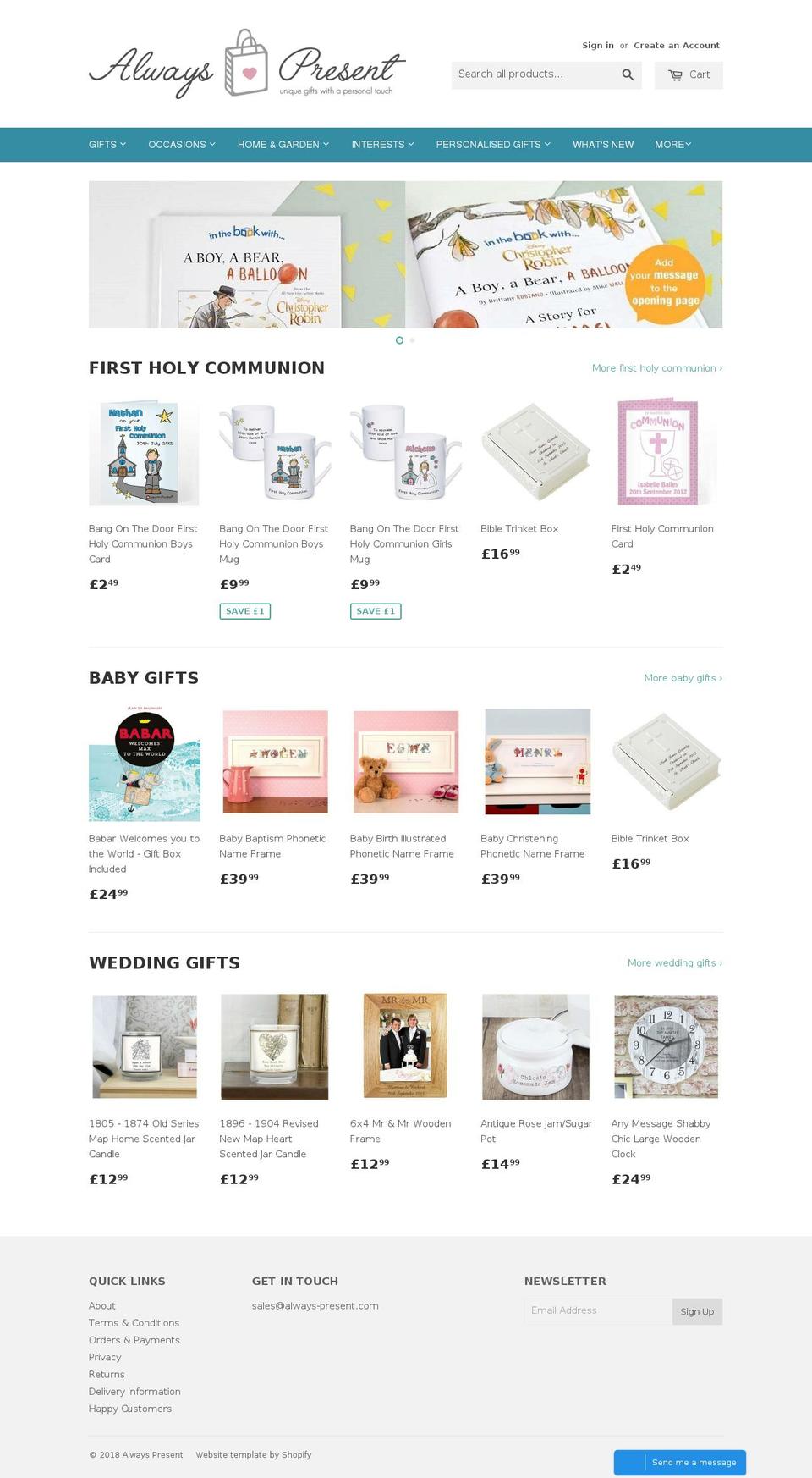 always-present.com — Shopify storefront screenshot