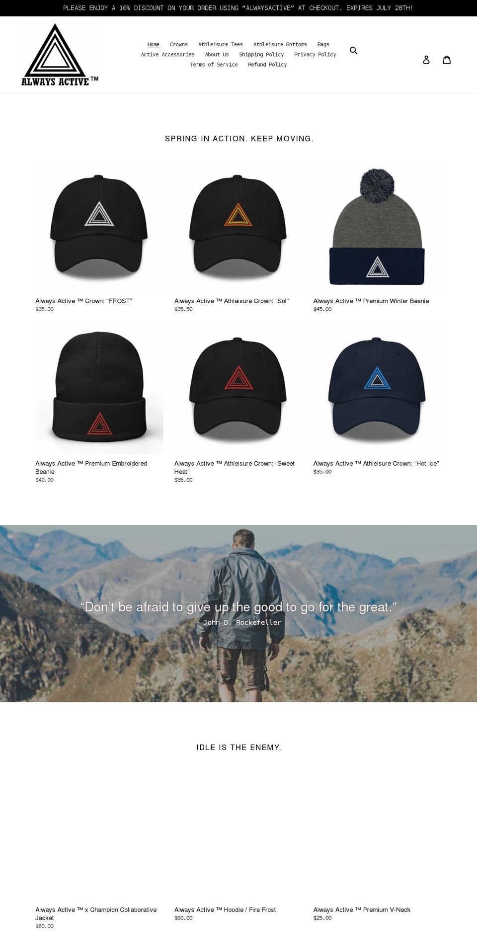 alwaysactive.shop shopify website screenshot