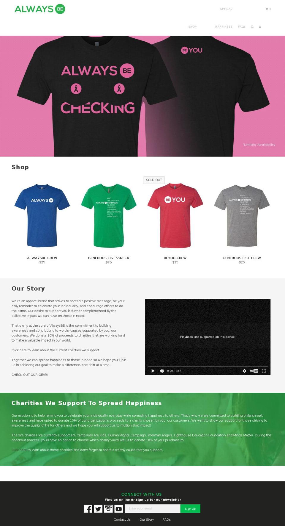 alwaysbe.com shopify website screenshot