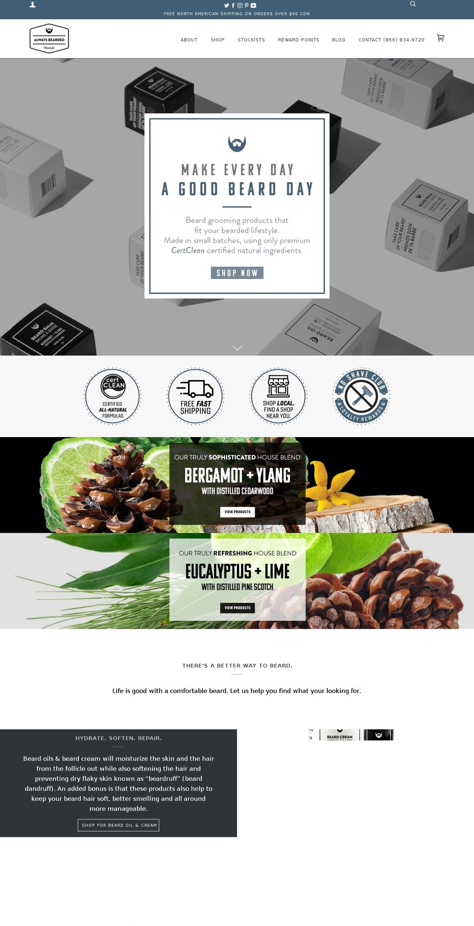 alwaysbearded.com shopify website screenshot