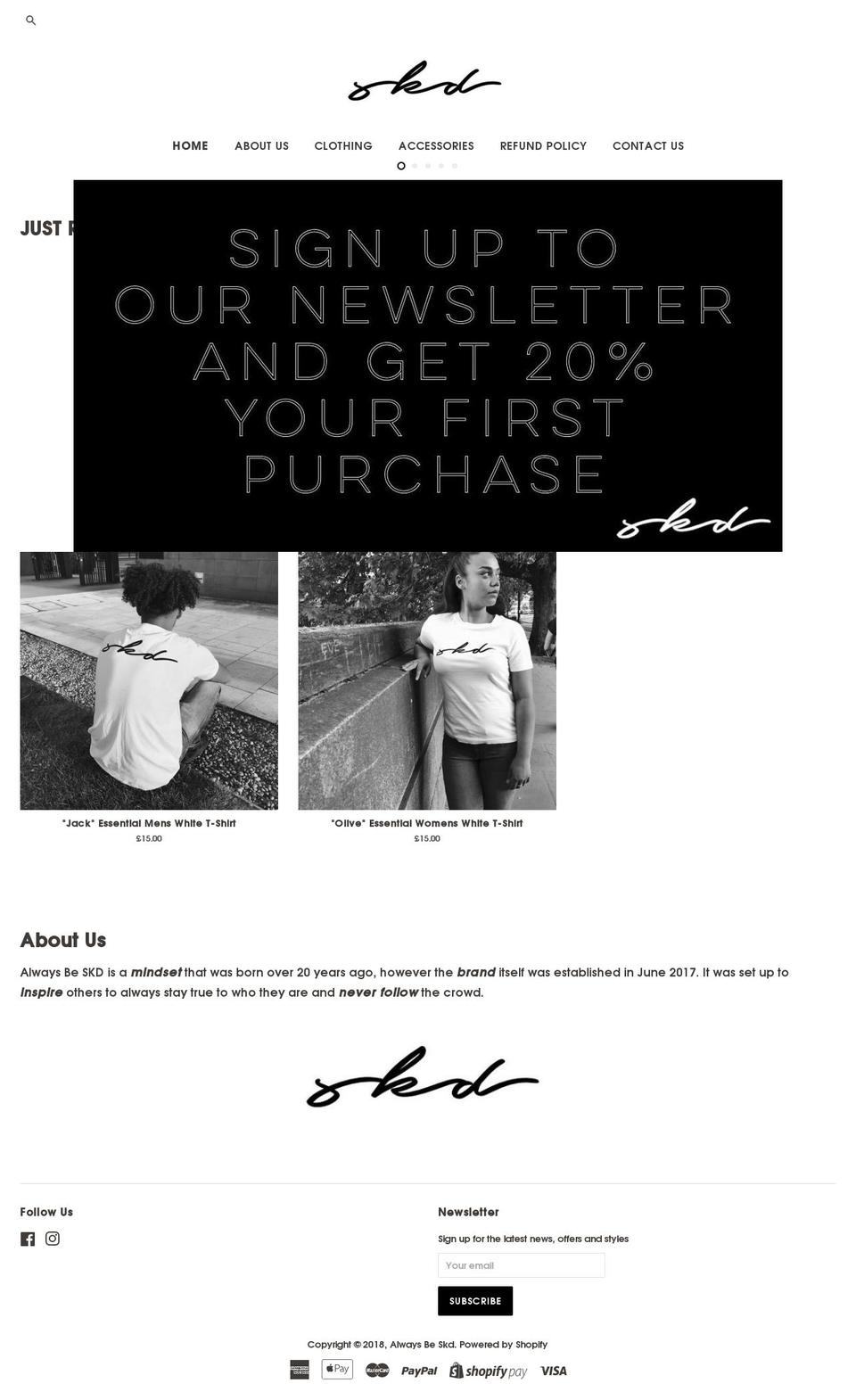 alwaysbeskd.com — Shopify storefront screenshot