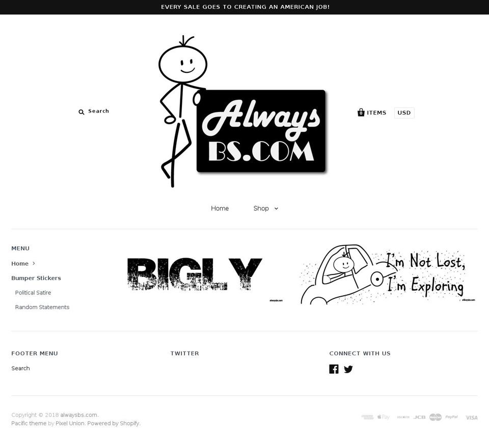 alwaysbs.com — Shopify storefront screenshot