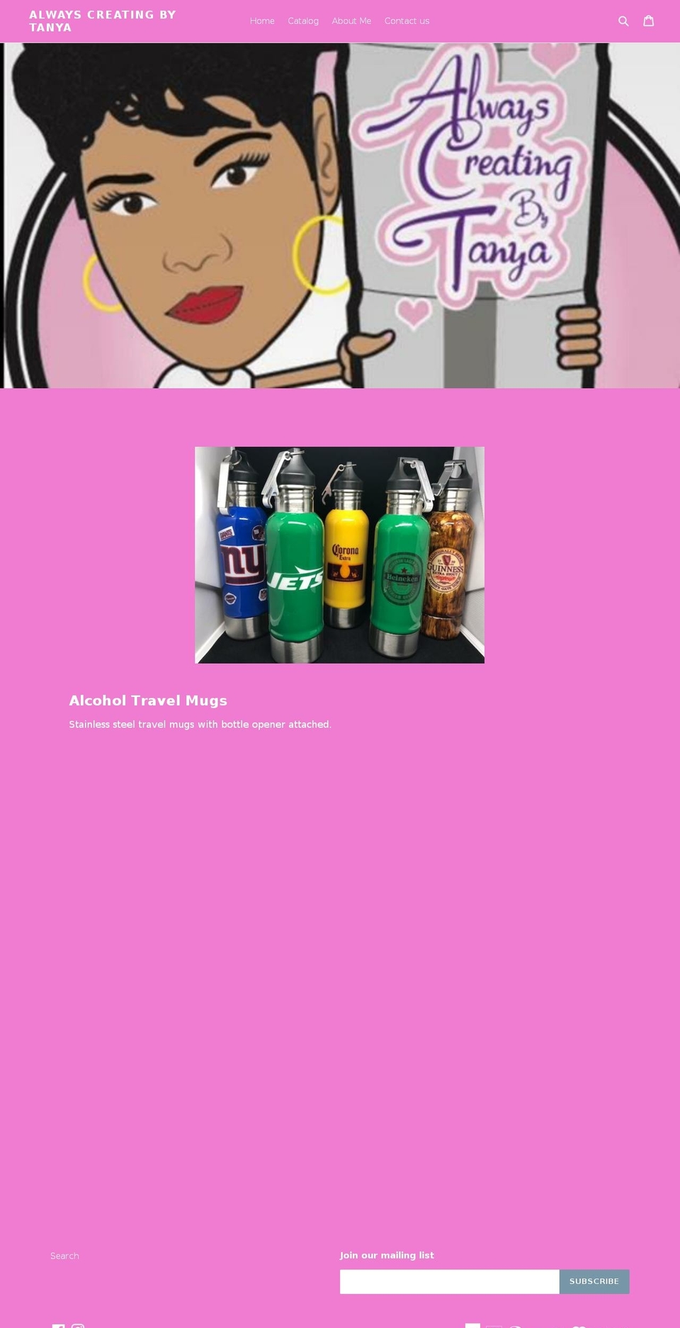 alwayscreatingbytanya.com — Shopify storefront screenshot