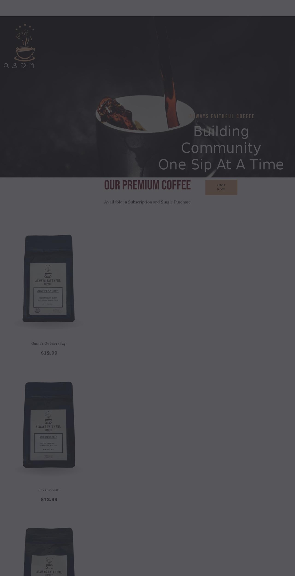 alwaysfaithfulcoffee.store shopify website screenshot