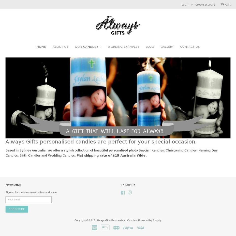 alwaysgifts.com.au shopify website screenshot