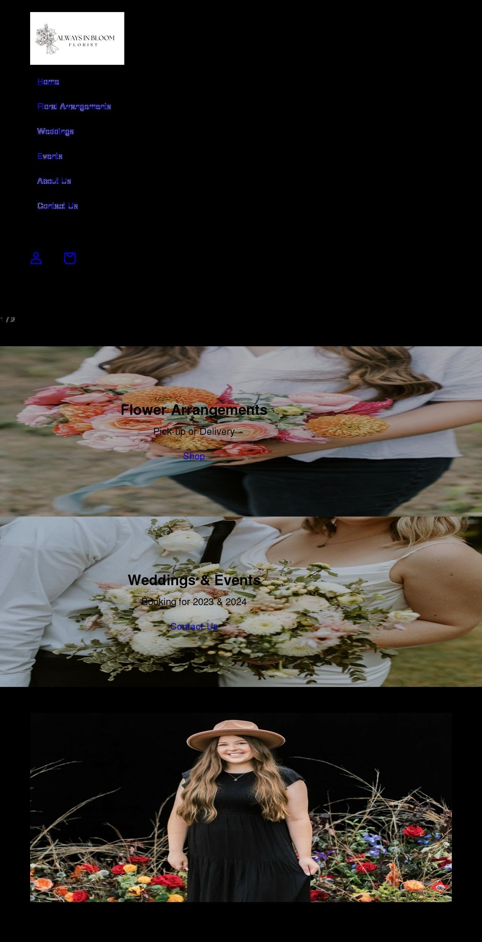 alwaysinbloom.florist shopify website screenshot