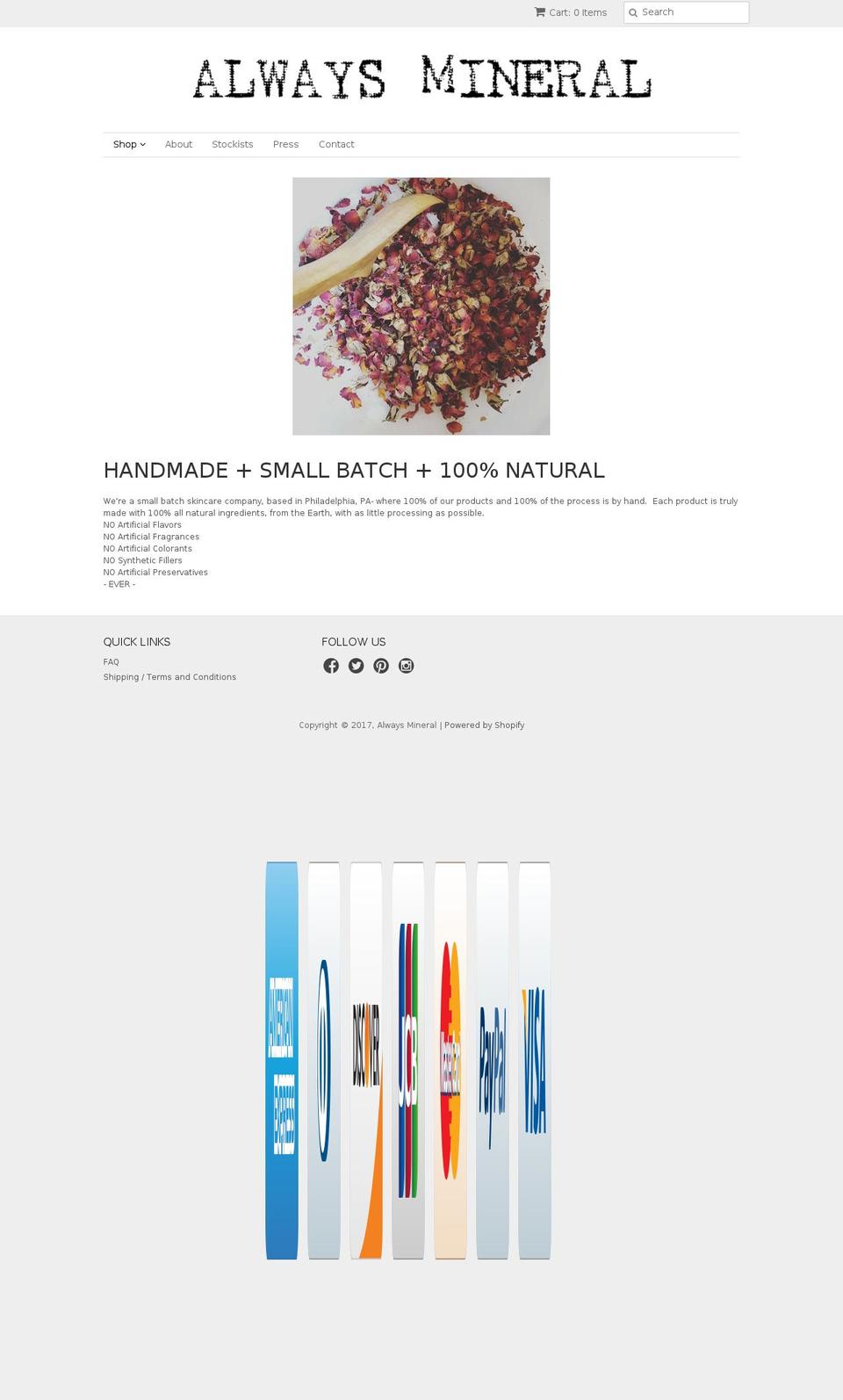 alwaysmineral.com shopify website screenshot