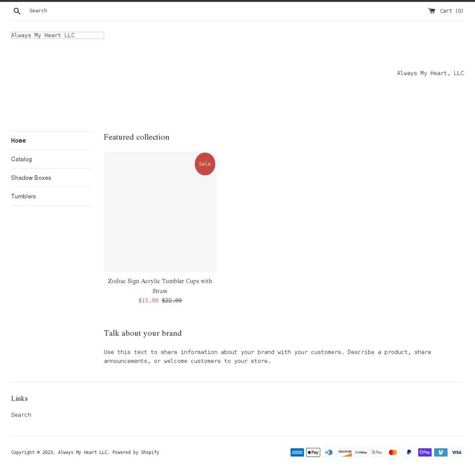 alwaysmyheart.com shopify website screenshot