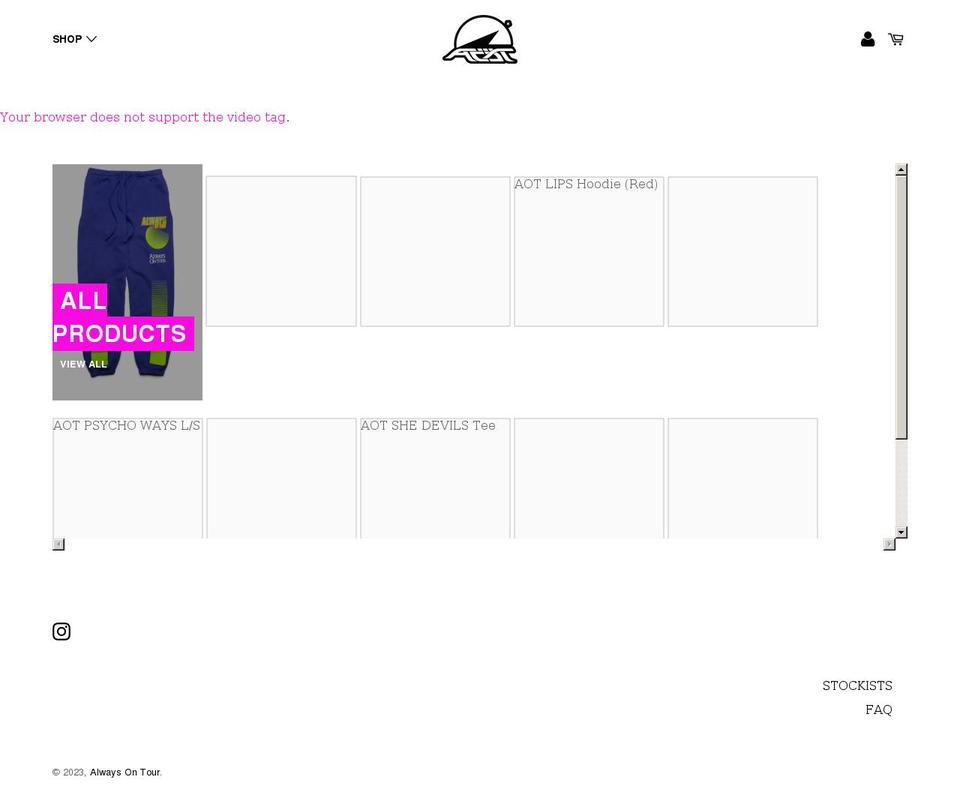 alwaysontour.com shopify website screenshot