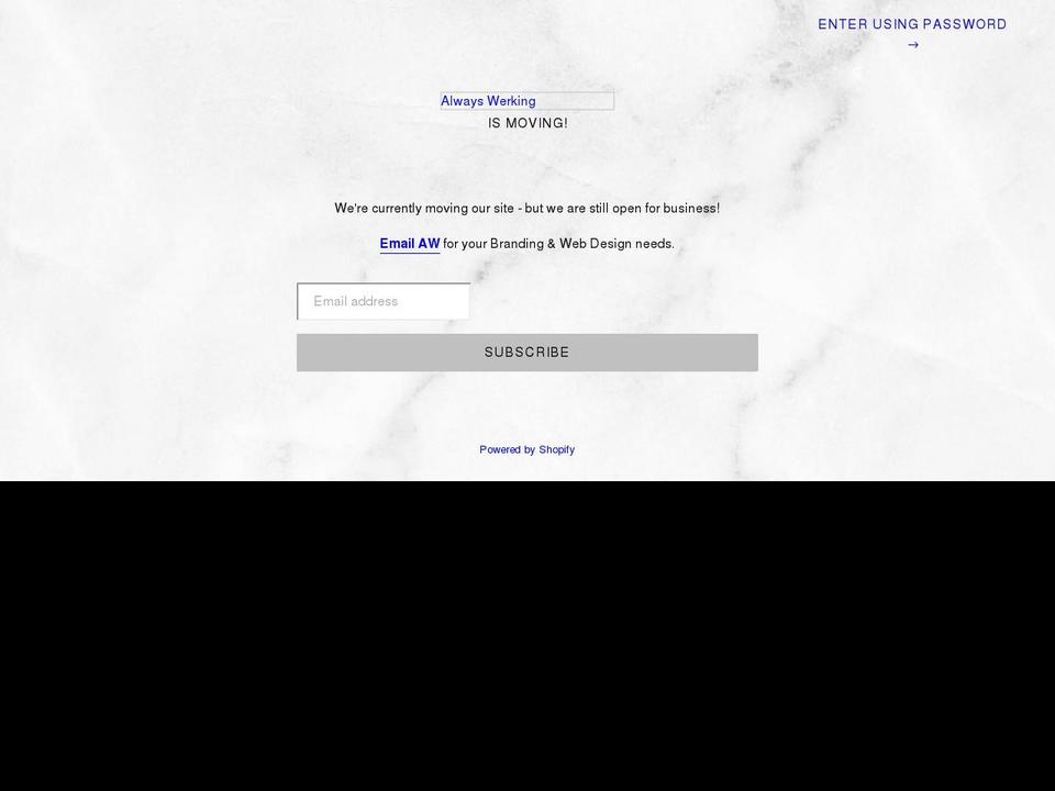 alwayswerking.com shopify website screenshot
